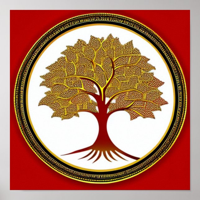 Red and Gold Tree of Life Poster (Vorne)