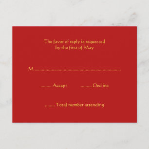 Red and Gold UAWG Response Cards RSVP Karte