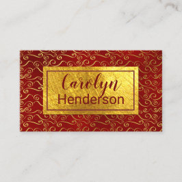 Red and Gold Wirbel Business Card Visitenkarte