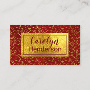 Red and Gold Wirbel Business Card Visitenkarte