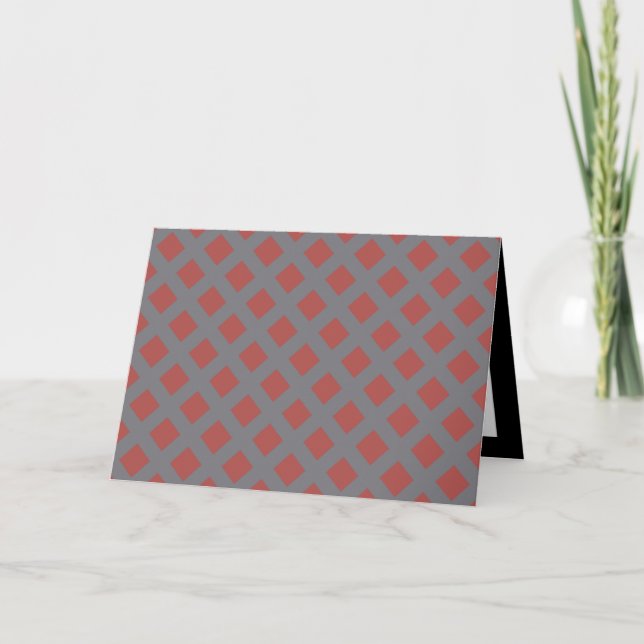 Red and Gray Gingham Pattern Karte (Vorderseite)