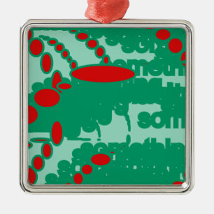 red and green 1123 abstract art silbernes ornament