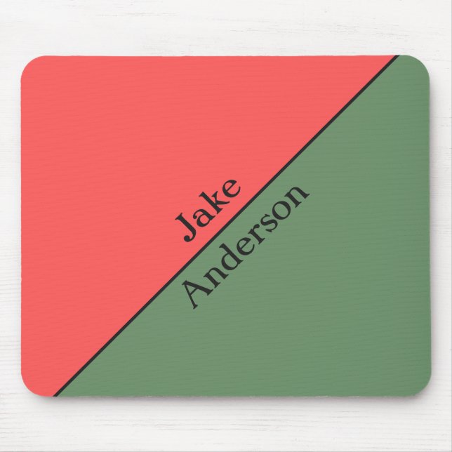 Red and Green 45 Degrees Minimalist Mousepad (Vorne)