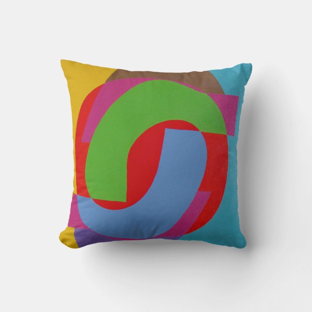Red and Green Abstract Throw Pillow Kissen (Vorderseite)