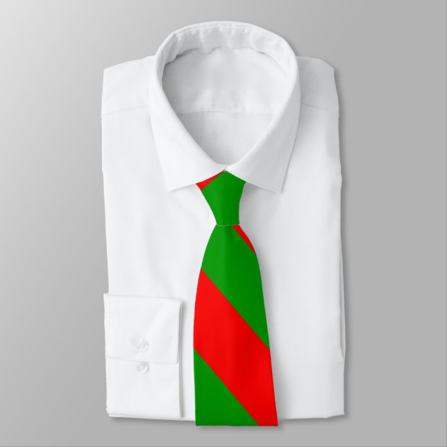 Red and Green Broad University Stripe Tie Krawatte (Gebunden)