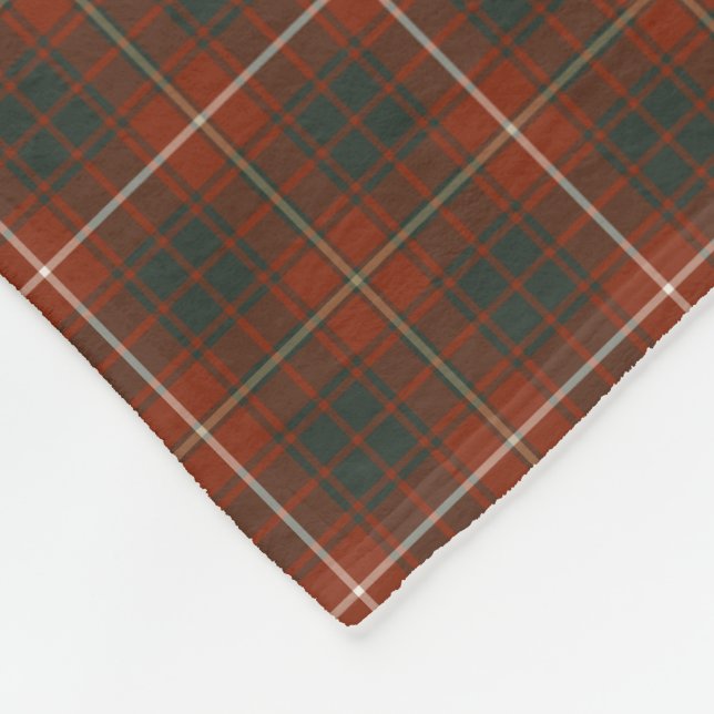 Red and Green Bruce Clan Tartan Fleecedecke (Ecke)
