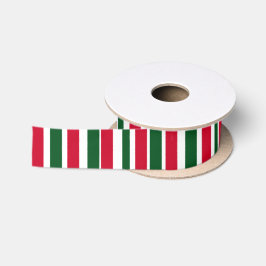 Red and Green Candy Cane Weihnachtsstreifen Satinband
