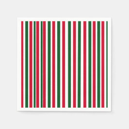 Red and Green Candy Cane Weihnachtsstreifen Serviette