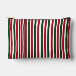Red and Green Candy Cane Weihnachtsstreifen Zubehörtasche