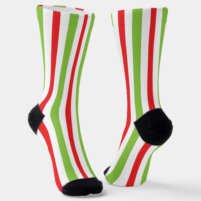 Red and Green Christmas Print Socks  Socken (Gewinkelt)
