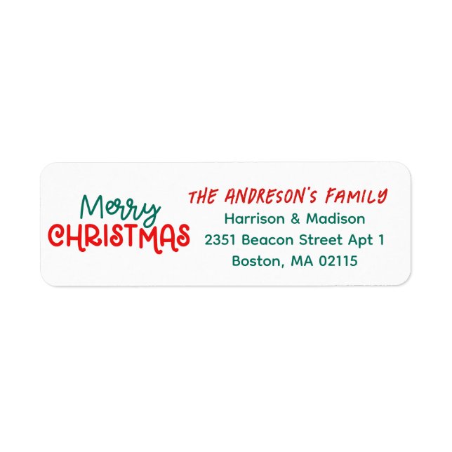 Red and Green Christmas Return Address Label (Vorne)