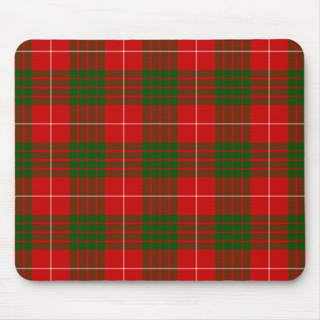 Red and Green Clan Crawford Tartan Mousepad (Vorne)
