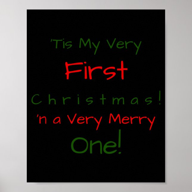 Red And Green D First Baby Christmas Baby  Poster (Vorne)