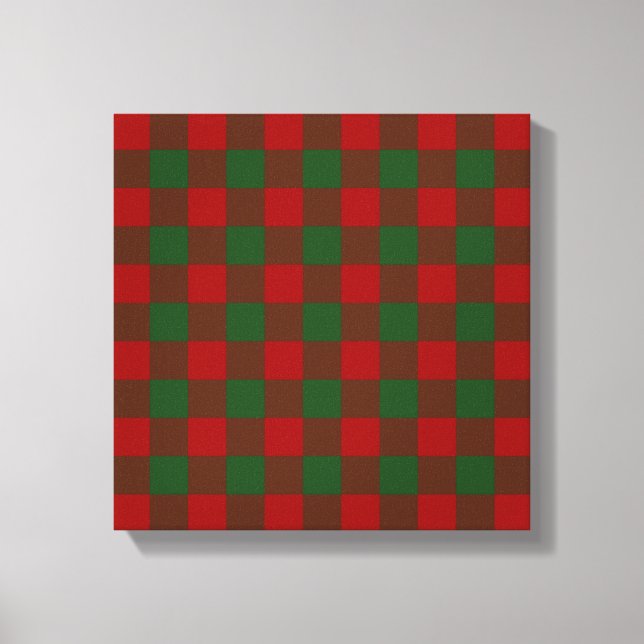 Red and Green Gingham Pattern Leinwanddruck (Vorderseite)