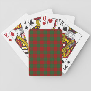 Red and Green Gingham Pattern Spielkarten