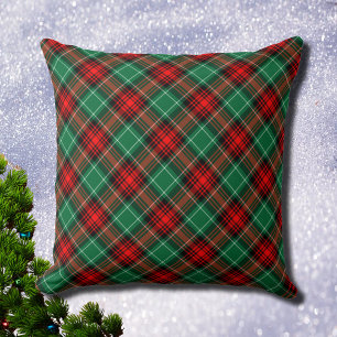 Red and Green Holiday Plaid Throw Pillow Kissen
