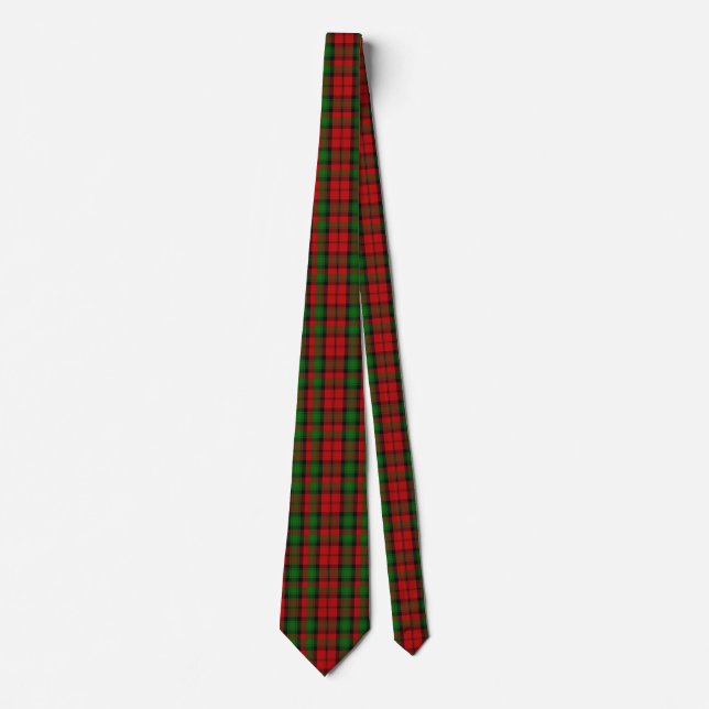 Red and Green Kerr Tartan Kariert Neck Tie Krawatte (Vorderseite)