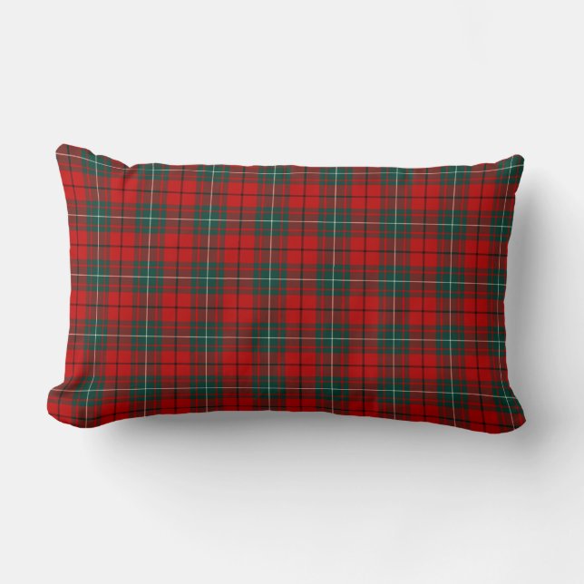 Red and Green MacAulay Clan Scottish Kariert Lendenkissen (Vorderseite)