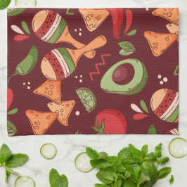 Red And Green Mexican Food Geschirrtuch