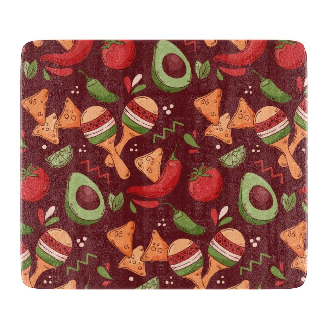 Red And Green Mexican Food Schneidebrett (Vorderseite)