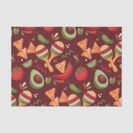 Red And Green Mexican Food Seidenpapier