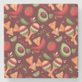 Red And Green Mexican Food Steinuntersetzer