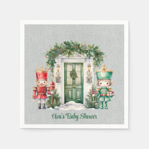 Red and Green Nutcracker Baby Shooter Serviette