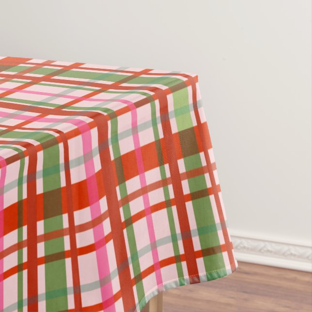Red and Green Scotland Christmas Tartan Tischdecke (Beispiel)