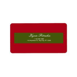 Red and green Simple Personal Return Address Label Adressaufkleber
