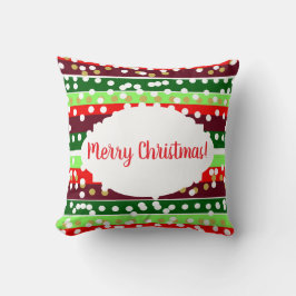 Red and Green Stripes Polka Dots Christmas  Kissen