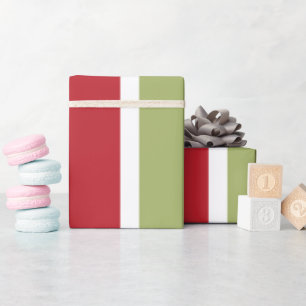 Red and Green Strips Weihnachtsgeschenk Geschenkpapier