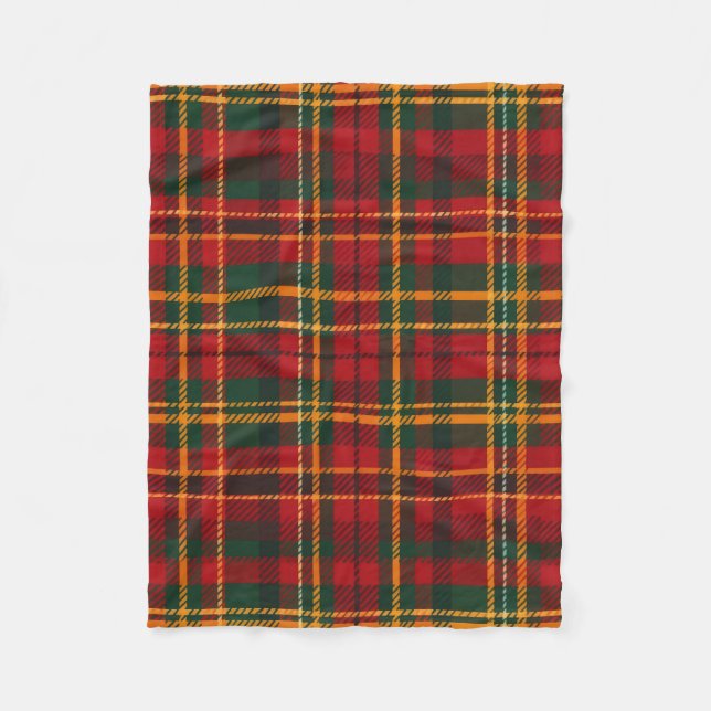 Red and Green Tartan Plaid Pattern Fleecedecke (Vorderseite)