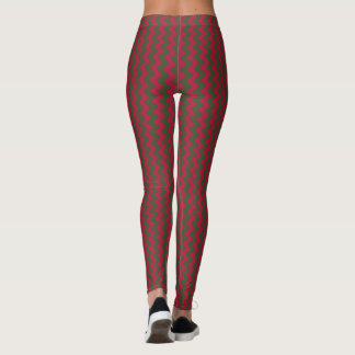 red and green zigzag leggings