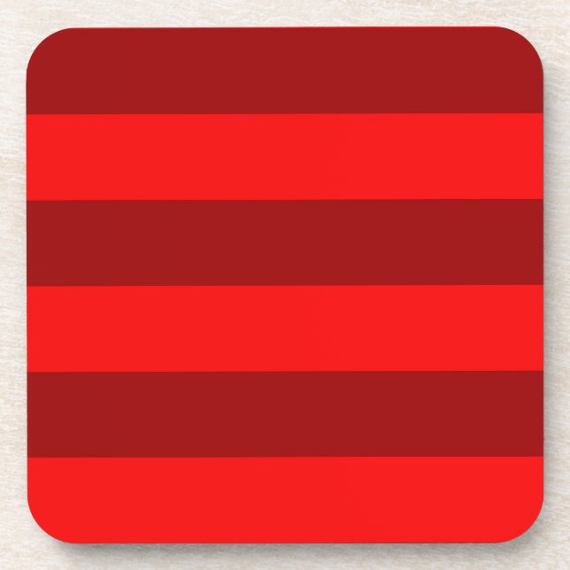 Red and Maroon Stripes Design Getränkeuntersetzer (Vorderseite)