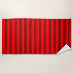 Red and Maroon Stripes Design Strandtuch