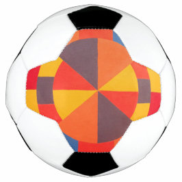 Red and Orange Abstract Bullseye Soccer Ball