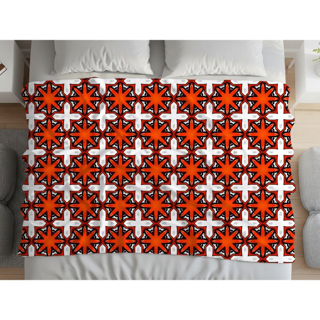 Red and orange geometric pattern  fleecedecke (Von Creator hochgeladen)