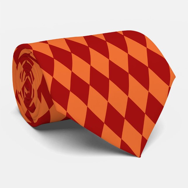 Red and Orange Harlequin Checkered Design  Krawatte (Von Creator hochgeladen)