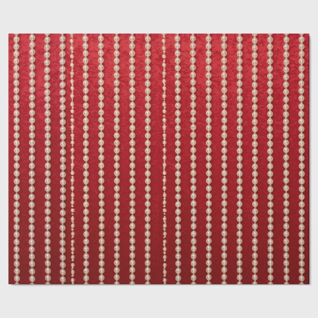 Red and Pearl Wrapping Paper Geschenkpapier (Saum)