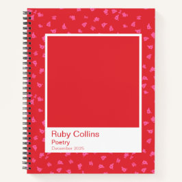 Red and Pink Floral Notebook Notizbuch