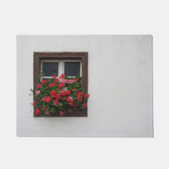 Red And Pink Pelargonium Fußmatte (Vorderseite)