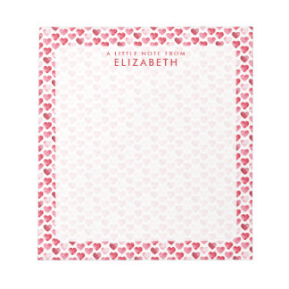 Red and Pink Watercolor Heart Notizblock