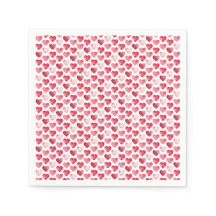 Red and Pink Watercolor Hearts Valentine