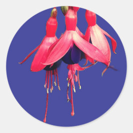 Red and purple flowers runder aufkleber