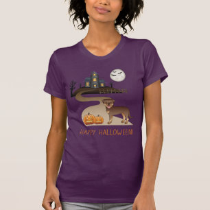 Red and Tan Rottweiler Hund Halloween Spuk Haus T-Shirt