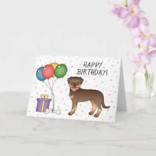 Red and Tan Rottweiler Niedlich Hund - Happy Birth Karte