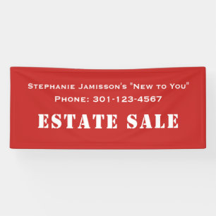 Red and White Anwesen Sale Company Business Jumbo Banner