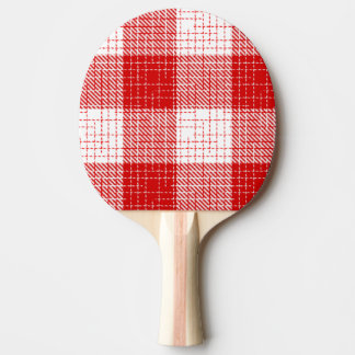 Red and White Bold Checkered Plaid Design Tischtennis Schläger