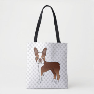 Red and White Boston Terrier Niedlicher Cartoon Do