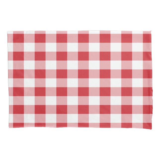 Red and White Buffalo Checked Pattern Kissenbezug (Vorderseite)